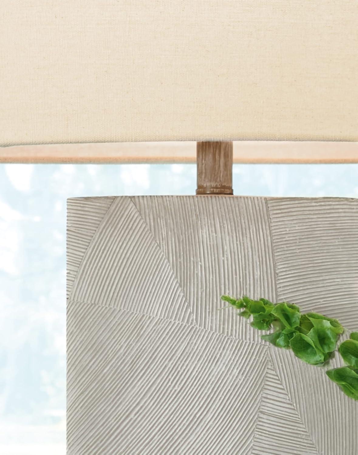 imageSignature Design by Ashley Bradard 30quot Contemporary Ceramic Detailed Table Lamp Ivory Whitewash