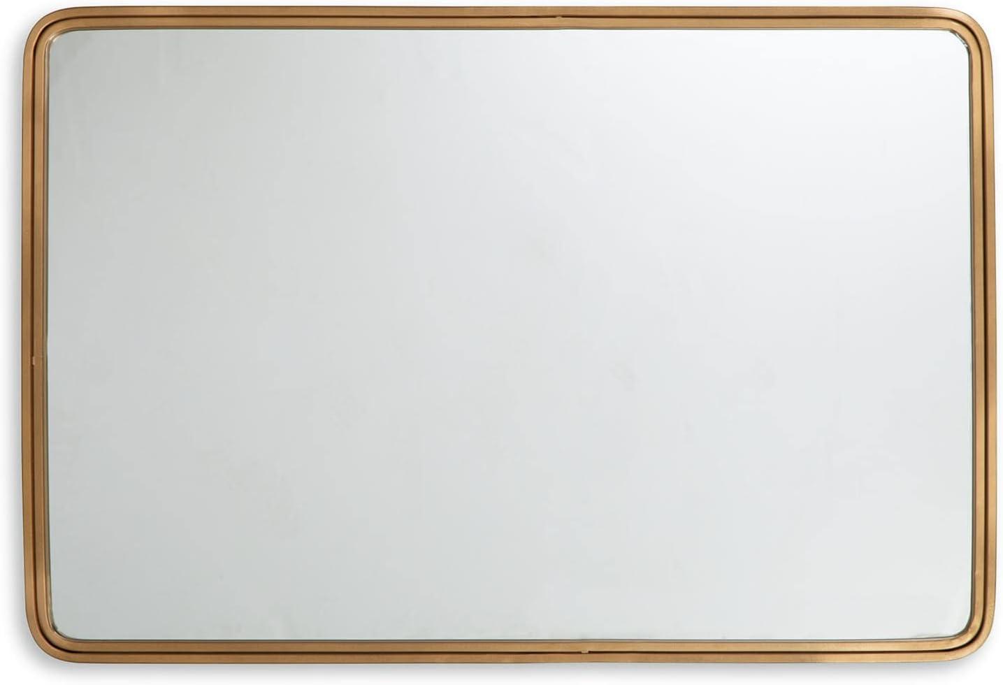 imageSignature Design by Ashley Brocky 24quot Contemporary Rectangular Wall Mounted Accent Mirror WhiteGold