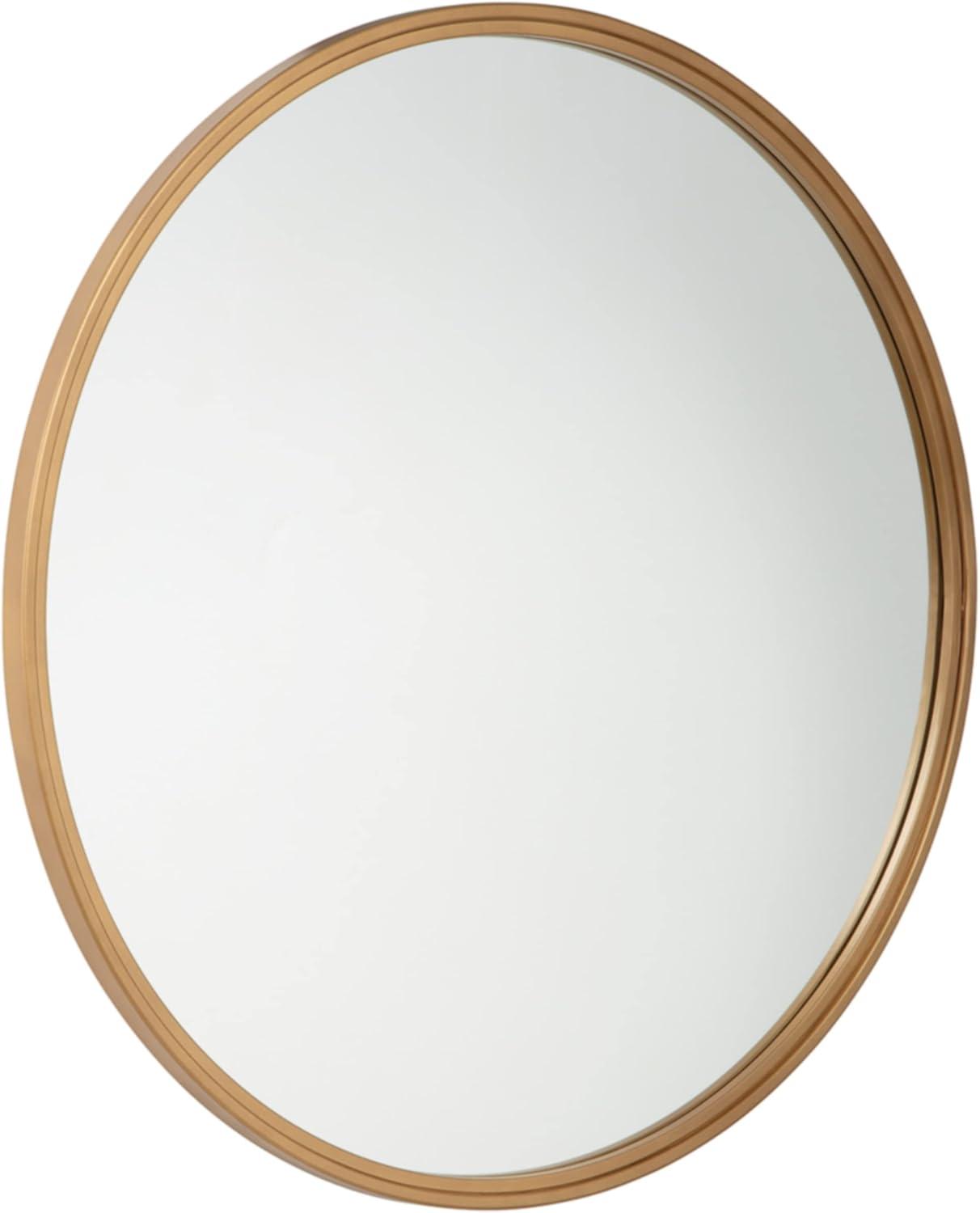 imageSignature Design by Ashley Brocky 24quot Contemporary Rectangular Wall Mounted Accent Mirror WhiteGold