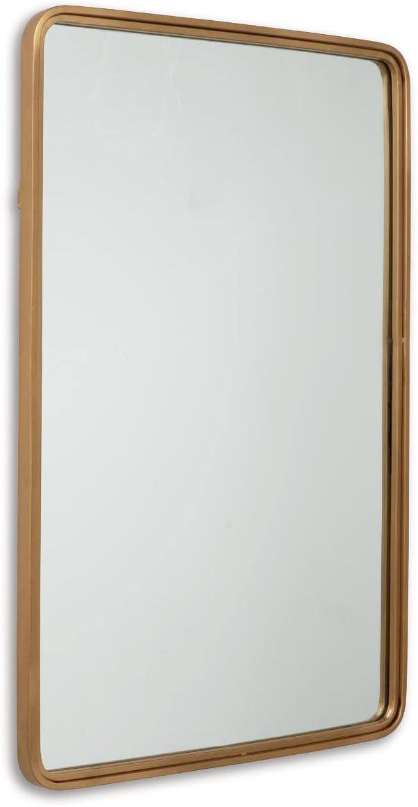 imageSignature Design by Ashley Brocky 24quot Contemporary Rectangular Wall Mounted Accent Mirror WhiteGold