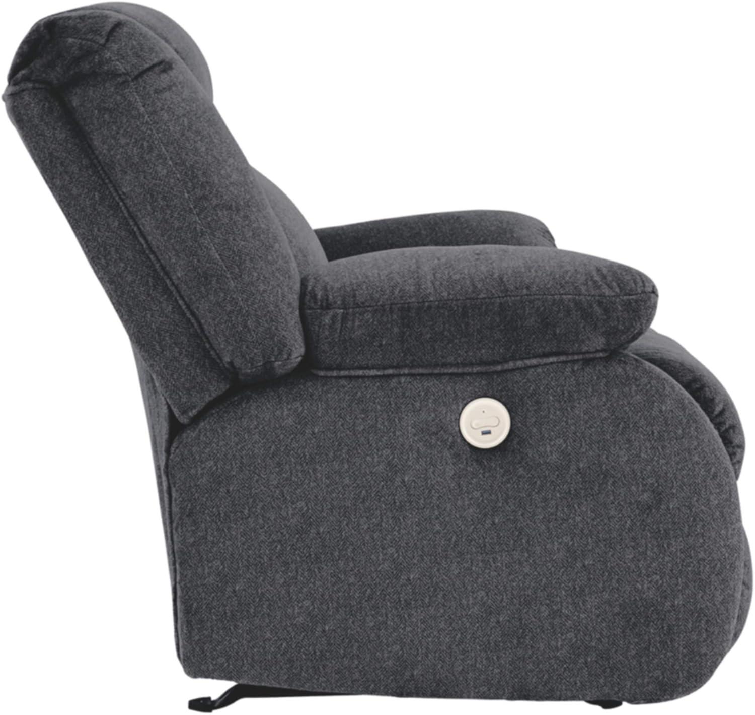 imageSignature Design by Ashley Burkner Adjustable Power Rocker Recliner with USB Charging GrayDark GrayBlue