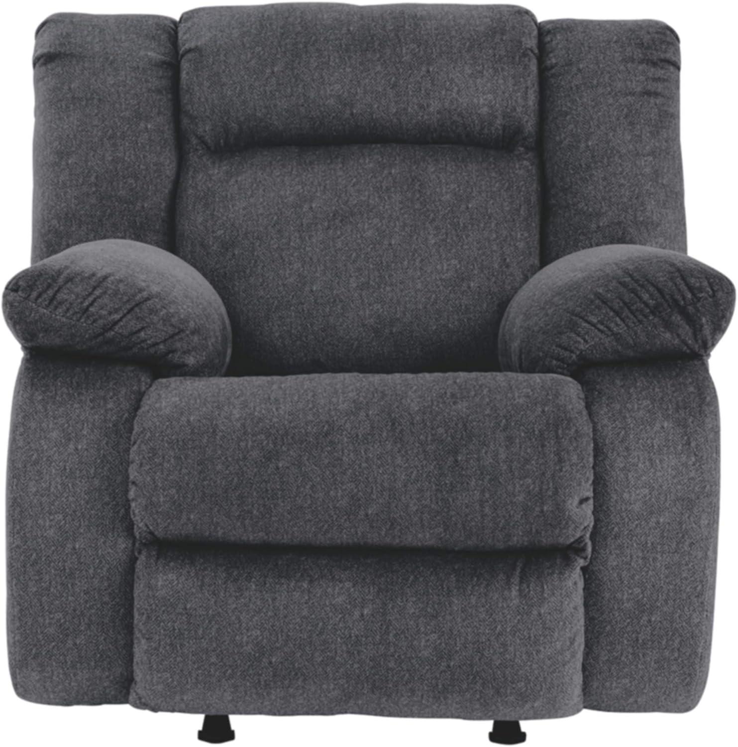 imageSignature Design by Ashley Burkner Adjustable Power Rocker Recliner with USB Charging GrayDark GrayBlue