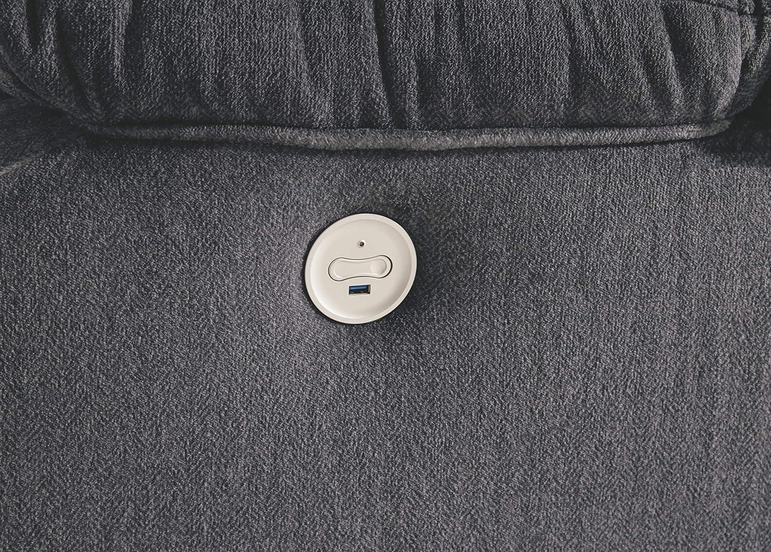 imageSignature Design by Ashley Burkner Adjustable Power Rocker Recliner with USB Charging GrayDark GrayBlue