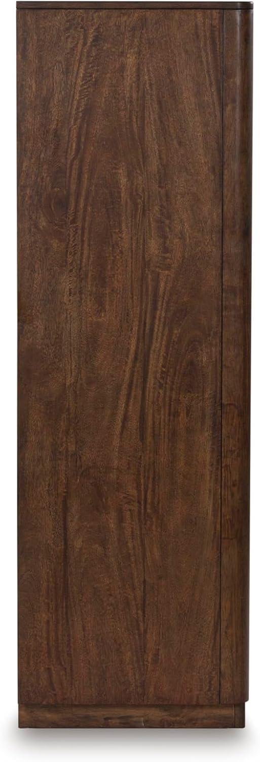 imageSignature Design by Ashley Cielden Coastal 5Drawer Chest of Drawers with Safety Stop and Textured Cane Details Light BrownBrown
