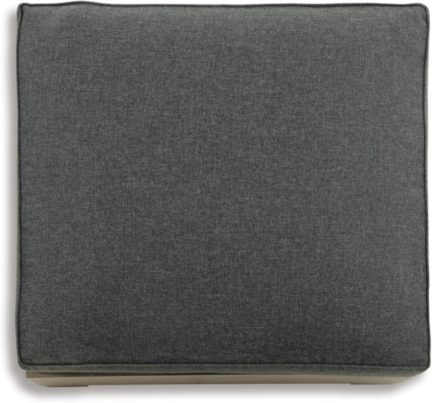 imageSignature Design by Ashley Citrine Park Casual Outdoor Ottoman with Cushion Nuvella Weather Resistant Fabric Light Brown ampamp Gray