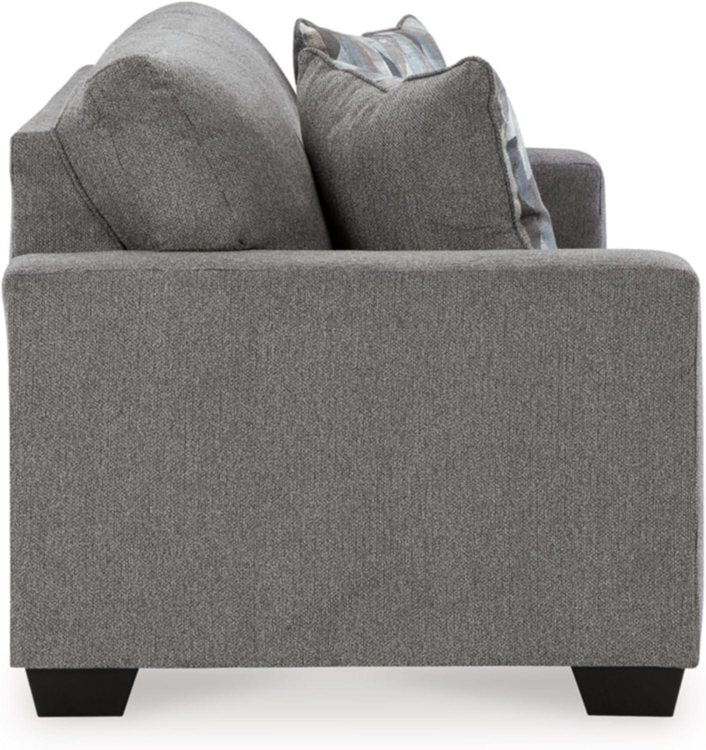 imageSignature Design by Ashley Deltona Casual 2in1 Sofa Sleeper with Folding Gel Memory Foam Mattress Queen GrayGrey