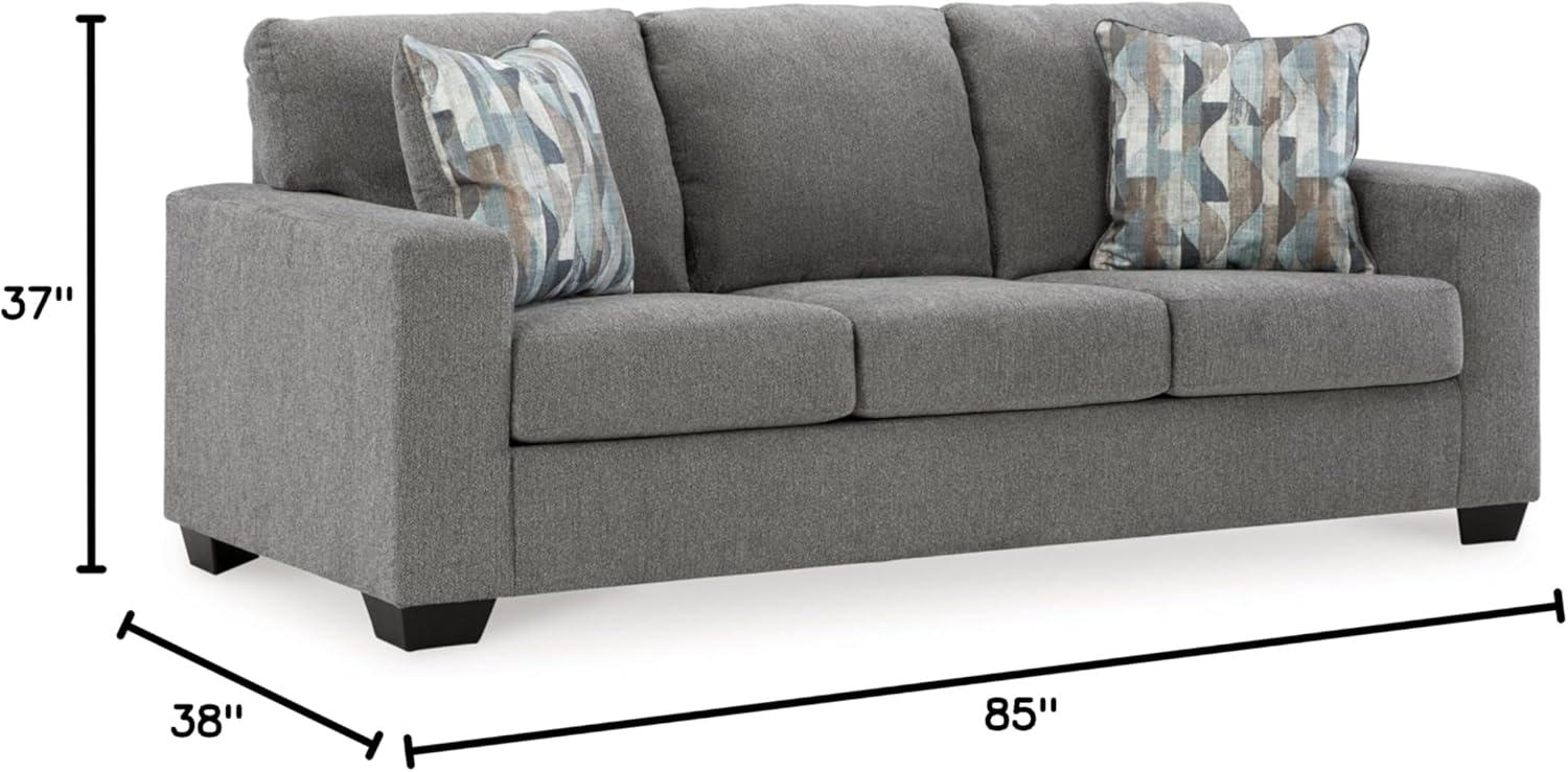 imageSignature Design by Ashley Deltona Casual 2in1 Sofa Sleeper with Folding Gel Memory Foam Mattress Queen GrayGrey