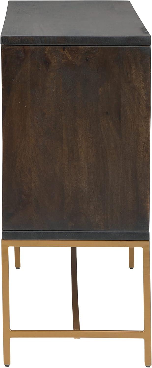 imageSignature Design by Ashley Elinmore MidCentury Modern Accent Cabinet Brown ampamp Gold