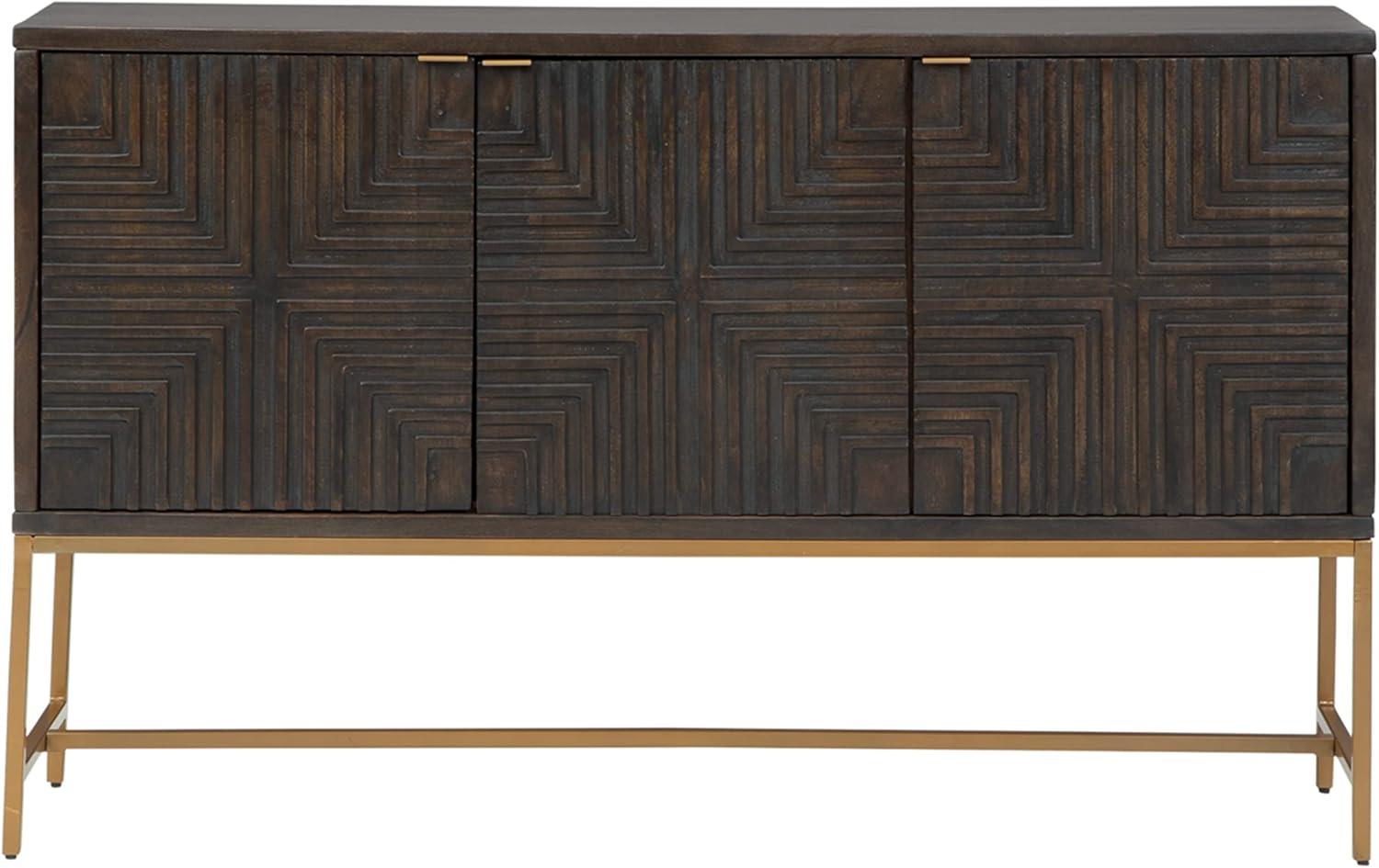 imageSignature Design by Ashley Elinmore MidCentury Modern Accent Cabinet Brown ampamp Gold