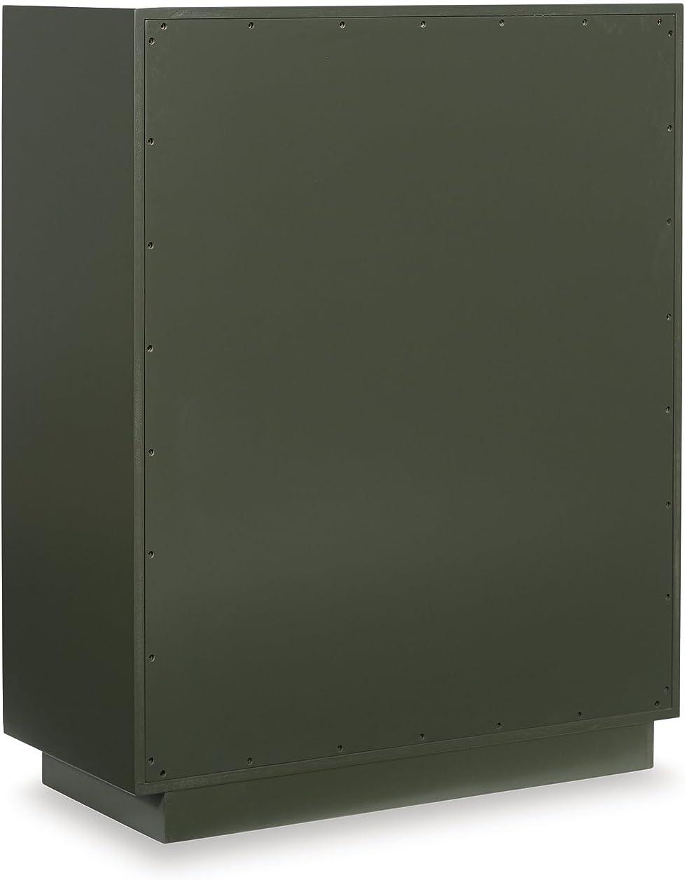 imageSignature Design by Ashley Geirwood Contemporary Accent Cabinet with Shelf and Geometric Pattern Green