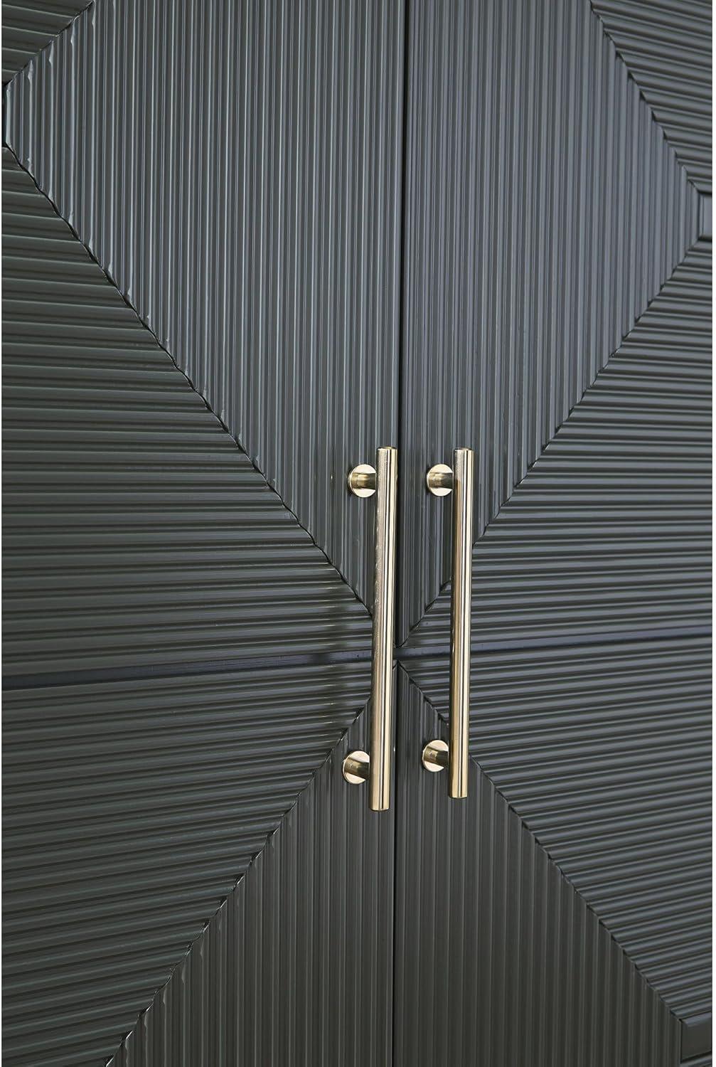 imageSignature Design by Ashley Geirwood Contemporary Accent Cabinet with Shelf and Geometric Pattern Green