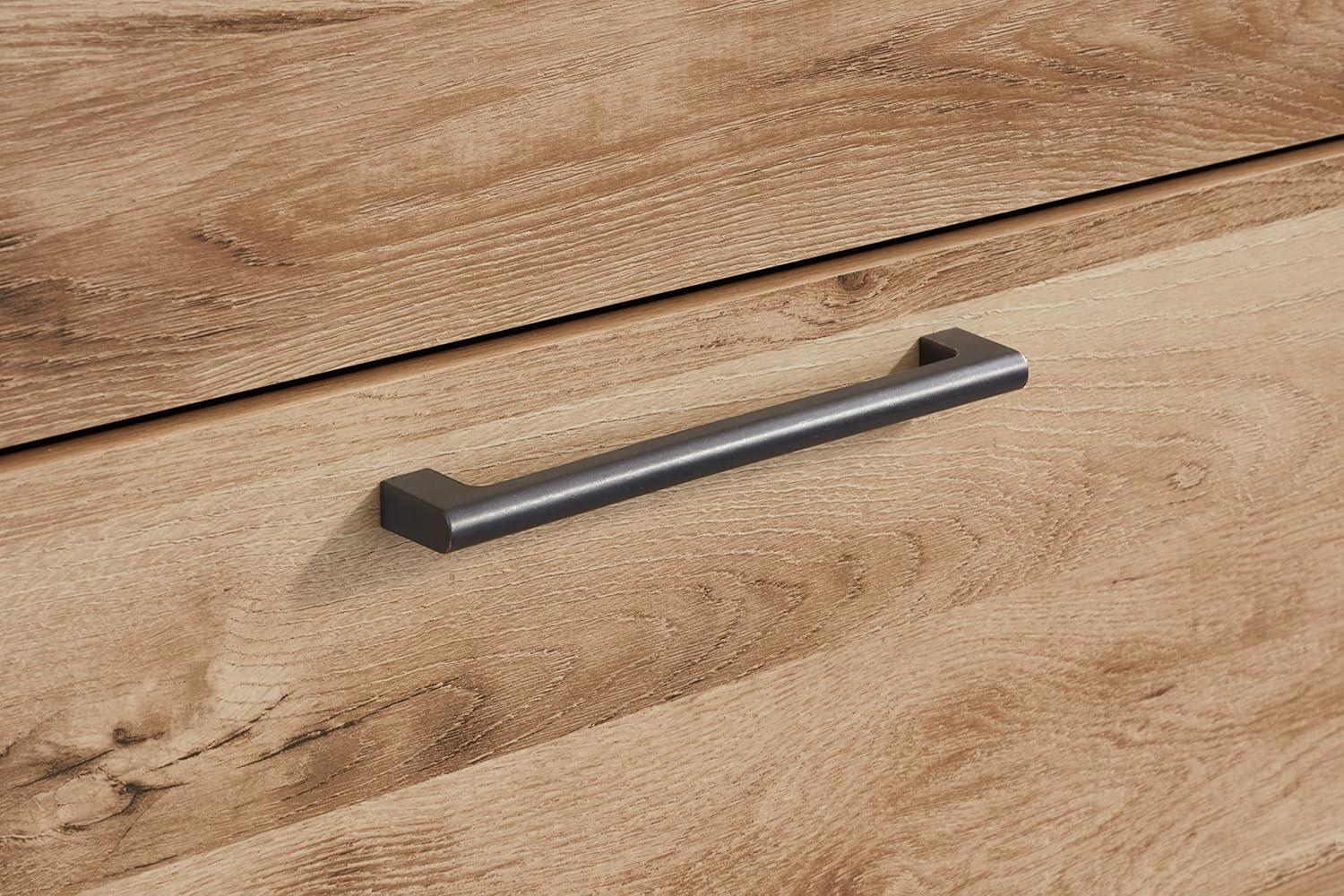 imageSignature Design by Ashley Hyanna Rustic SmoothGliding 6Drawer Dresser and Mirror with Safety Stop Light BrownTan Brown