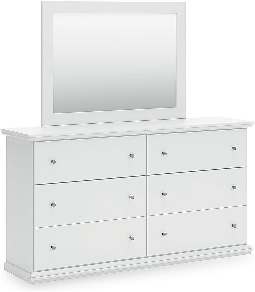 imageSignature Design by Ashley Hyanna Rustic SmoothGliding 6Drawer Dresser and Mirror with Safety Stop Light BrownWhite