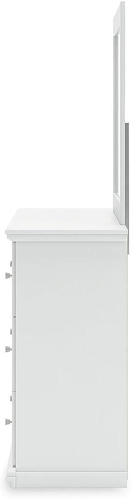 imageSignature Design by Ashley Hyanna Rustic SmoothGliding 6Drawer Dresser and Mirror with Safety Stop Light BrownWhite