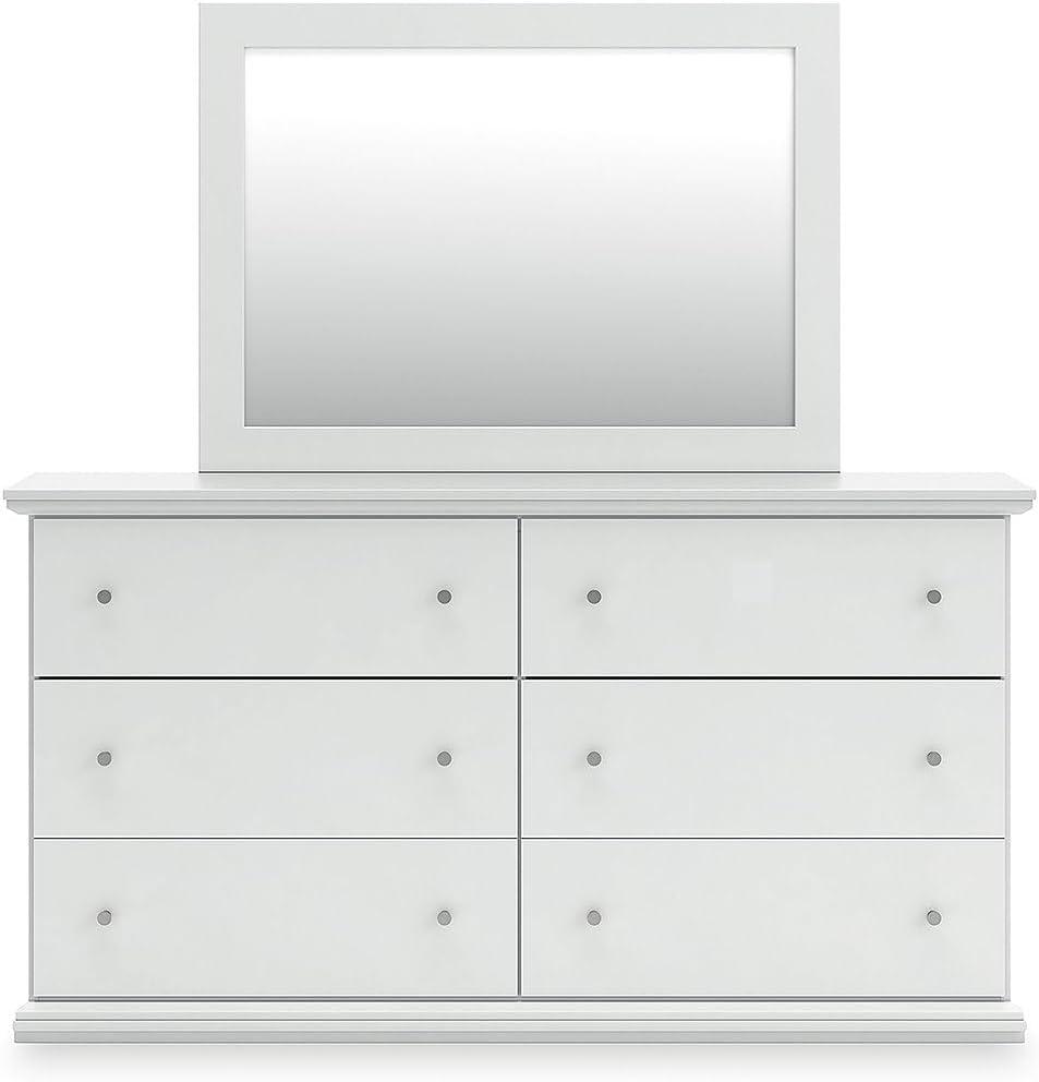 imageSignature Design by Ashley Hyanna Rustic SmoothGliding 6Drawer Dresser and Mirror with Safety Stop Light BrownWhite