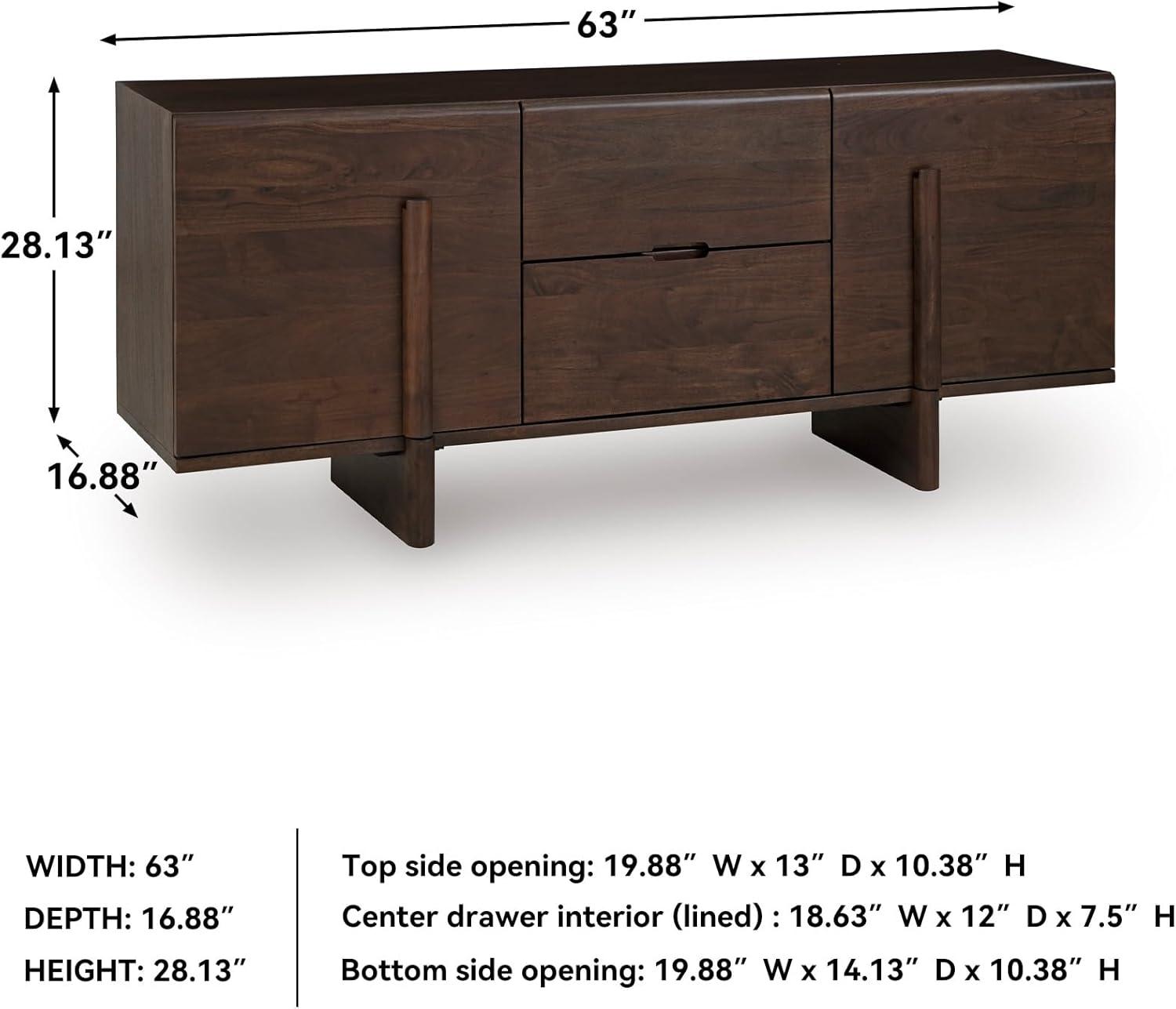 imageSignature Design by Ashley Kydler Modern 2Drawer Accent Cabinet with Shelf Dark Brown