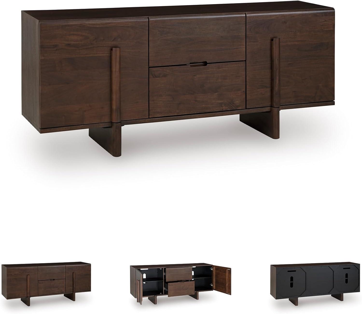 imageSignature Design by Ashley Kydler Modern 2Drawer Accent Cabinet with Shelf Dark Brown