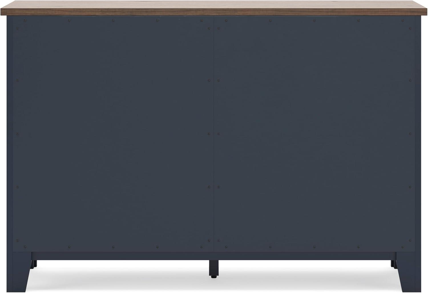 imageSignature Design by Ashley Landocken Shaker 6Drawer Dresser with Metal Knobs Light Brown ampamp Blue6 Drawer Dresser