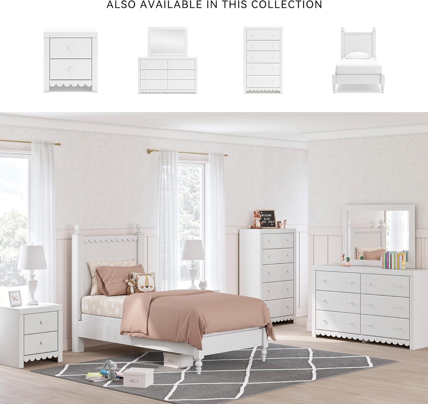 imageSignature Design by Ashley Mollviney Coastal 6Drawer Dresser with Safety Stop and Scalloped Detailing White