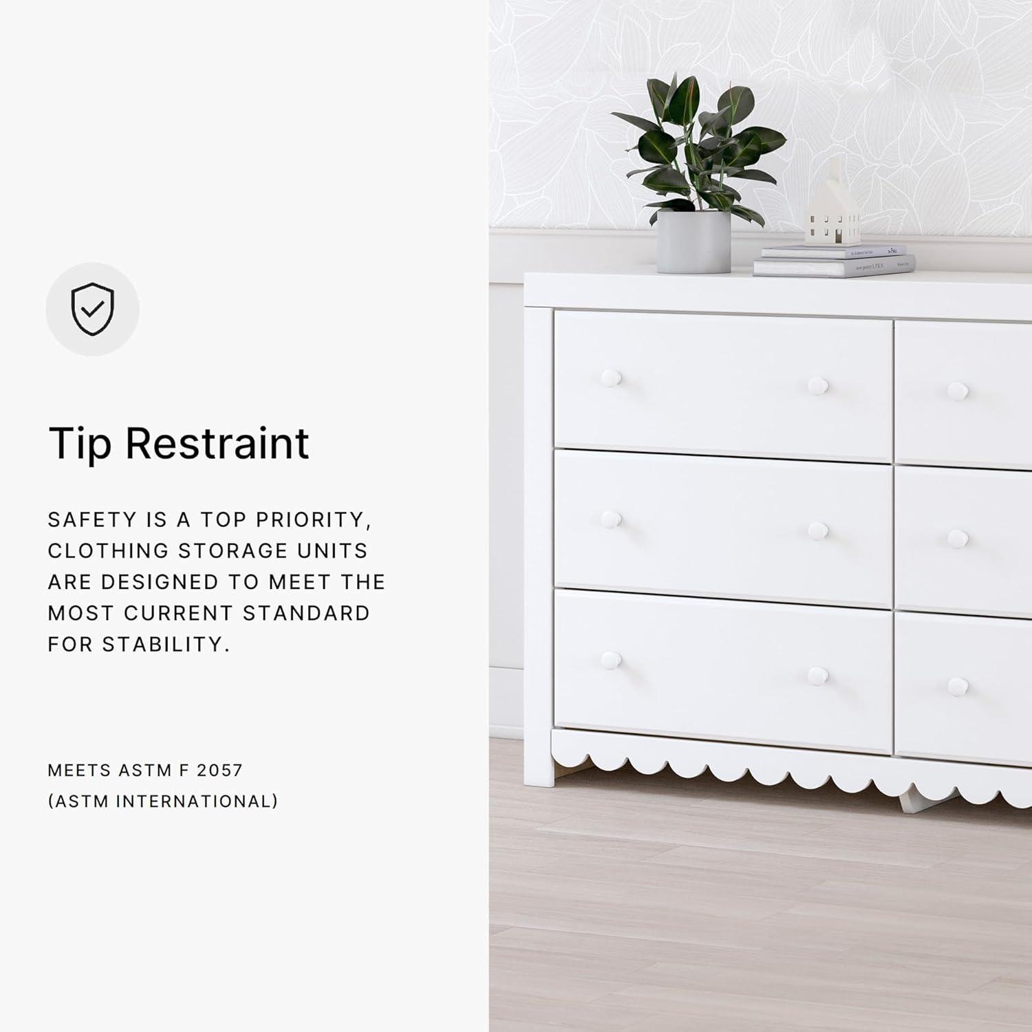 imageSignature Design by Ashley Mollviney Coastal 6Drawer Dresser with Safety Stop and Scalloped Detailing White