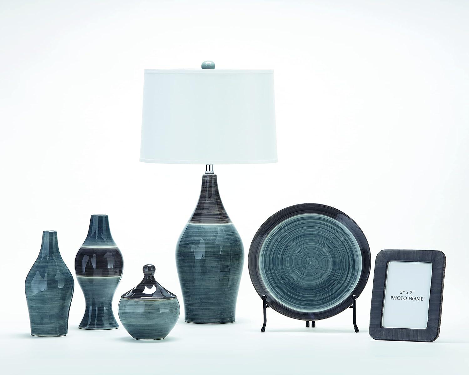 imageSignature Design by Ashley Niobe Glazed Ceramic Table Lamp 2 Count 28quot Multicolored ampamp GrayMulticolor