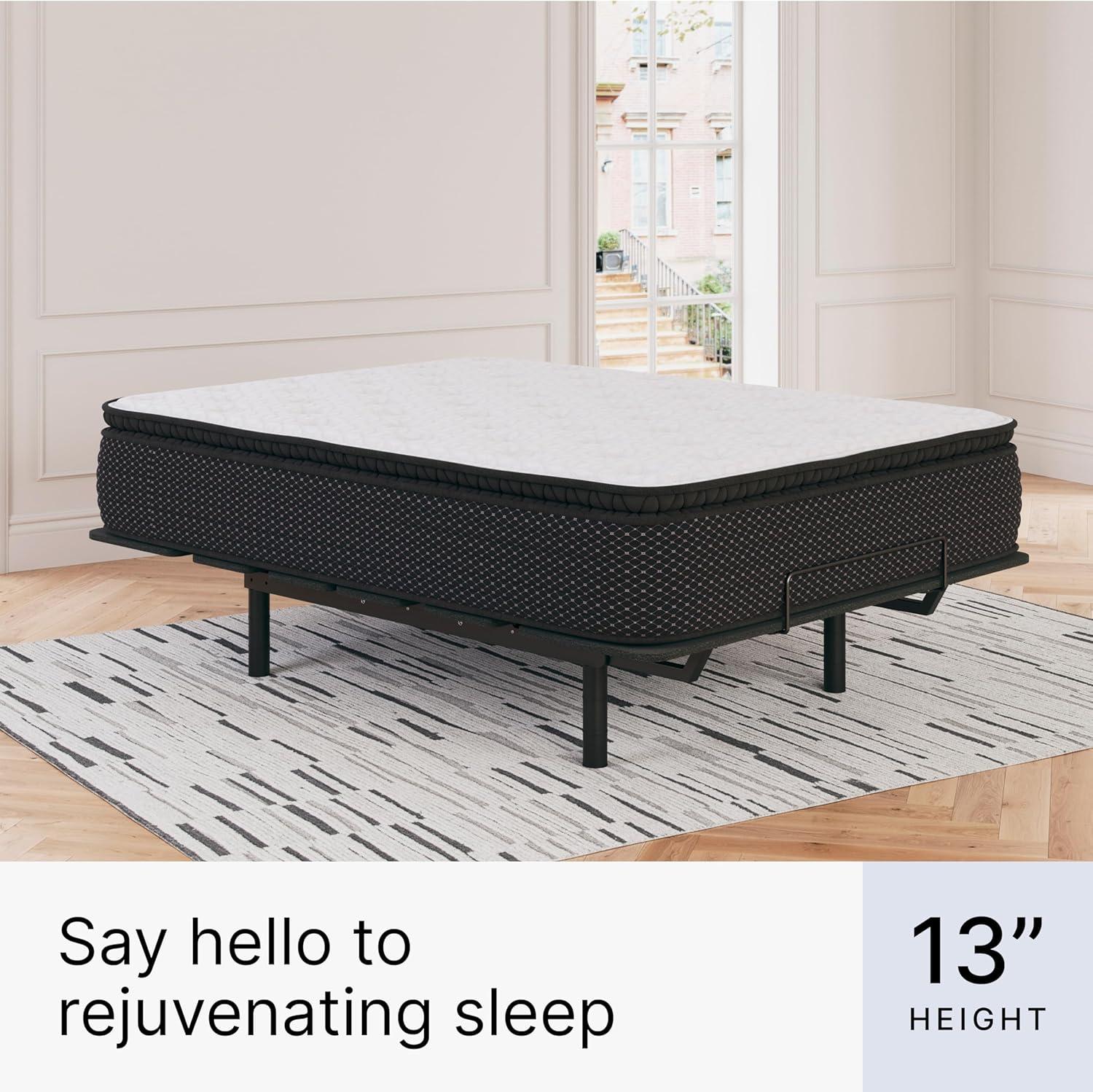 imageSignature Design by Ashley Queen Size Ultra Luxury 14 Inch Hyper Cool Hybrid Mattress with Cooling Gel Memory Foam Fiberglass Free Mattress In A BoxFull