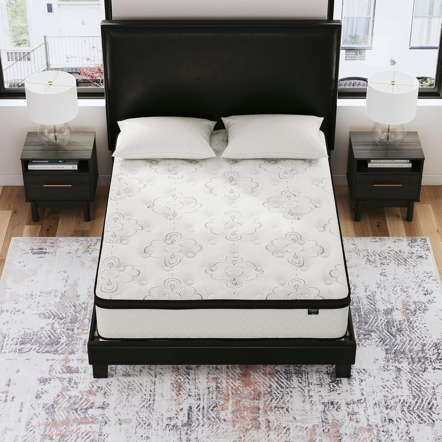 imageSignature Design by Ashley Queen Size Ultra Luxury 14 Inch Hyper Cool Hybrid Mattress with Cooling Gel Memory Foam Fiberglass Free Mattress In A BoxFull