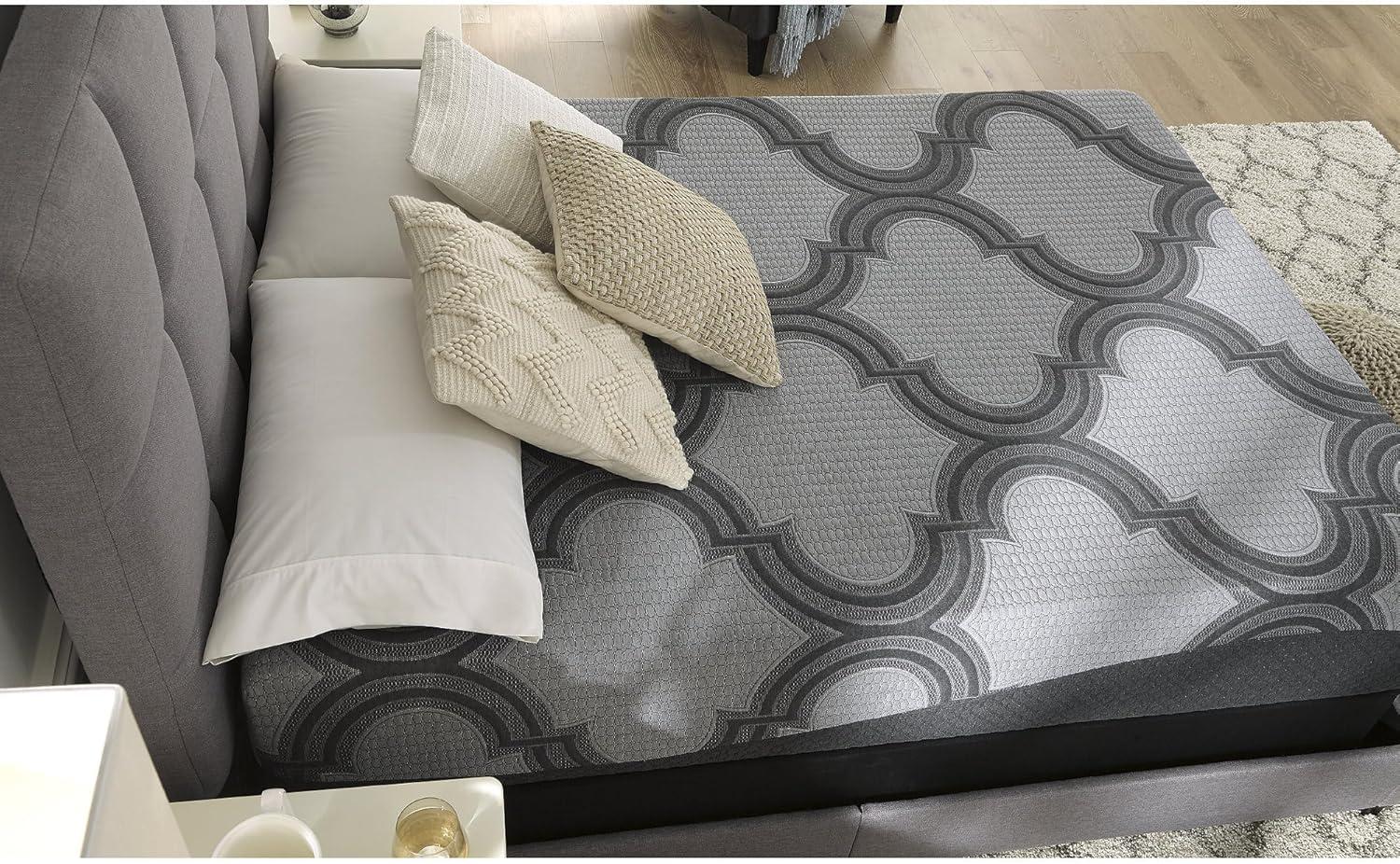 imageSignature Design by Ashley Queen Size Ultra Luxury 14 Inch Hyper Cool Hybrid Mattress with Cooling Gel Memory Foam Fiberglass Free Mattress In A BoxFull