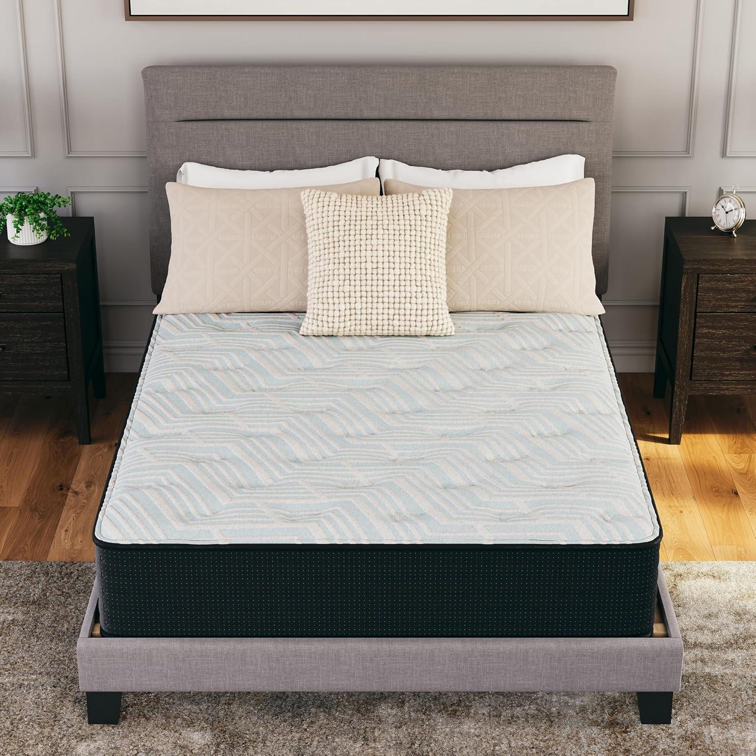 imageSignature Design by Ashley Queen Size Ultra Luxury 14 Inch Hyper Cool Hybrid Mattress with Cooling Gel Memory Foam Fiberglass Free Mattress In A BoxFull