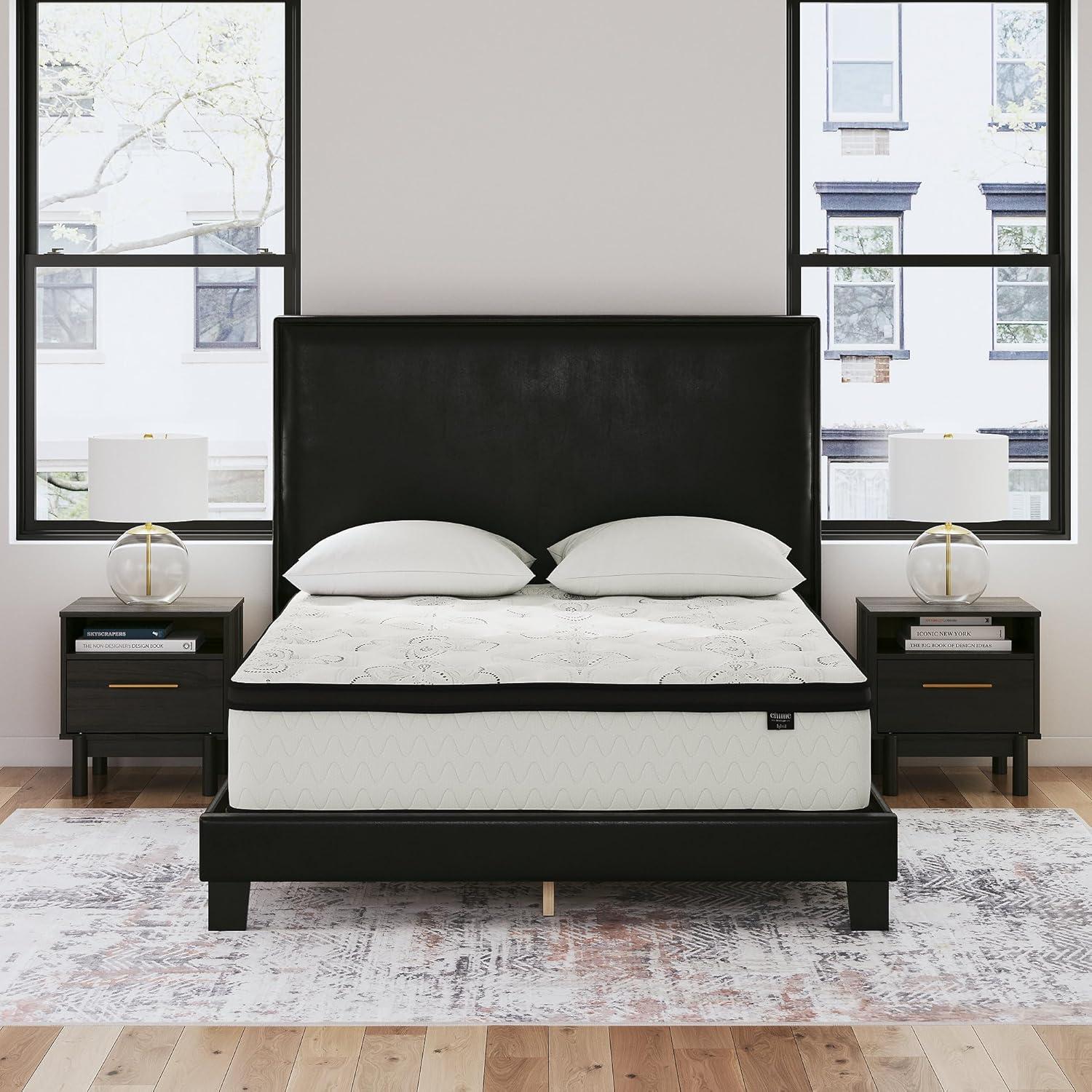 imageSignature Design by Ashley Queen Size Ultra Luxury 14 Inch Hyper Cool Hybrid Mattress with Cooling Gel Memory Foam Fiberglass Free Mattress In A BoxFull