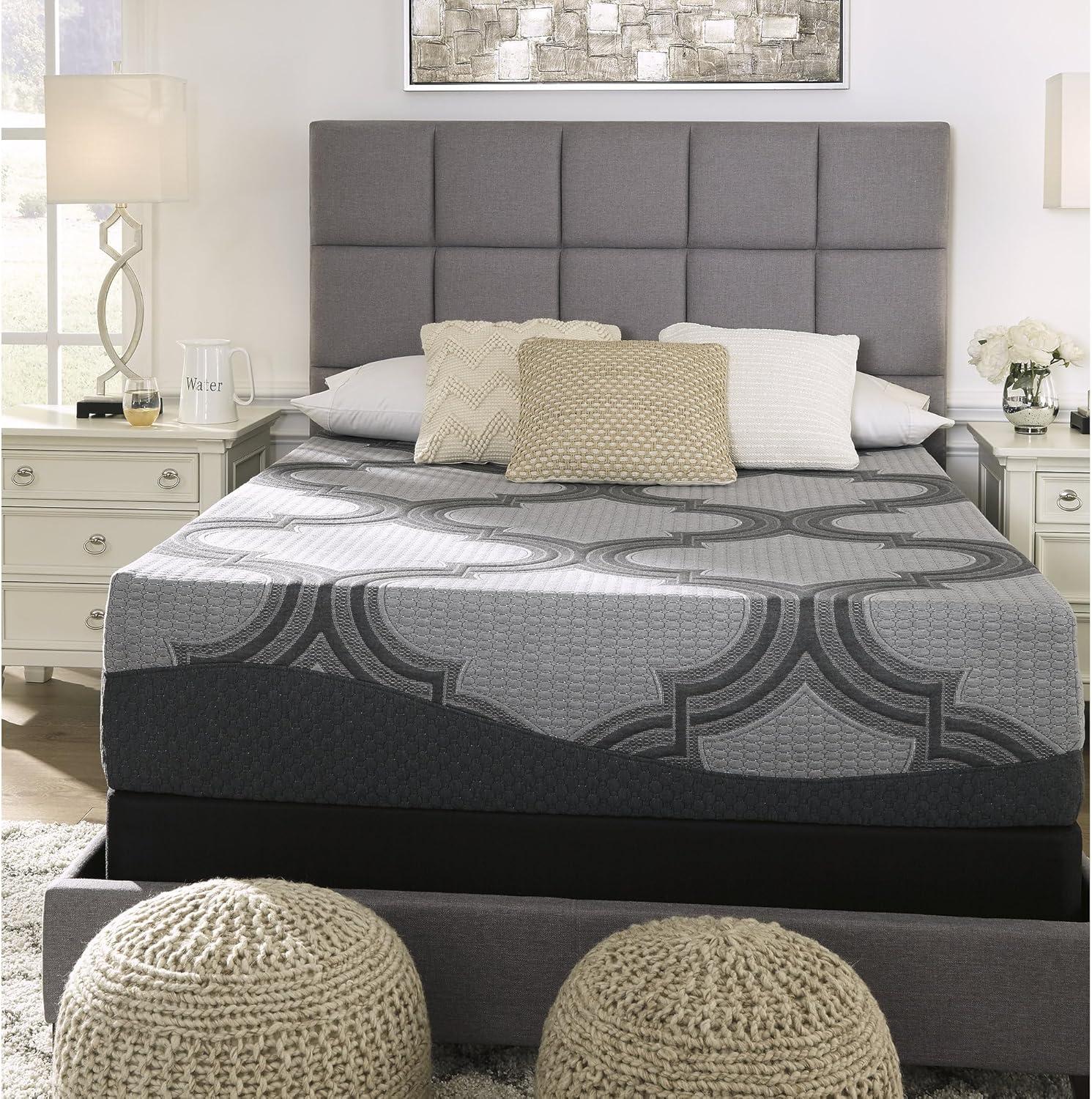 imageSignature Design by Ashley Queen Size Ultra Luxury 14 Inch Hyper Cool Hybrid Mattress with Cooling Gel Memory Foam Fiberglass Free Mattress In A BoxFull