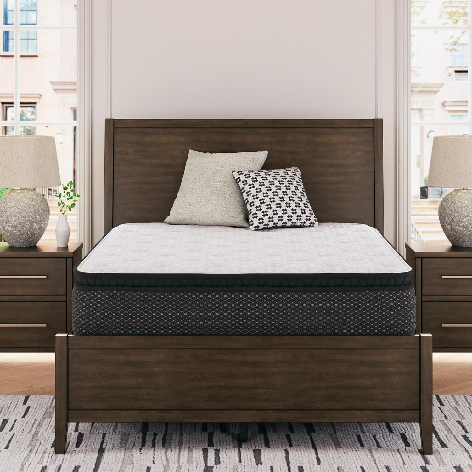 imageSignature Design by Ashley Queen Size Ultra Luxury 14 Inch Hyper Cool Hybrid Mattress with Cooling Gel Memory Foam Fiberglass Free Mattress In A BoxFull