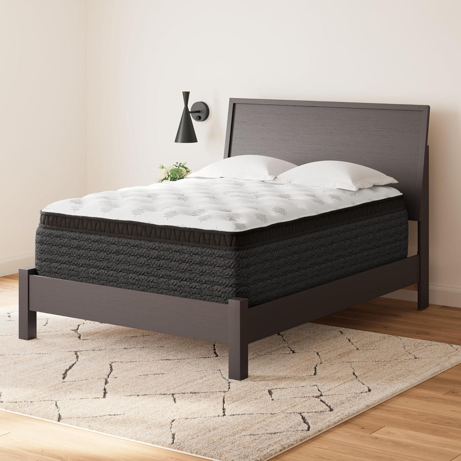 imageSignature Design by Ashley Queen Size Ultra Luxury 14 Inch Hyper Cool Hybrid Mattress with Cooling Gel Memory Foam Fiberglass Free Mattress In A BoxKing