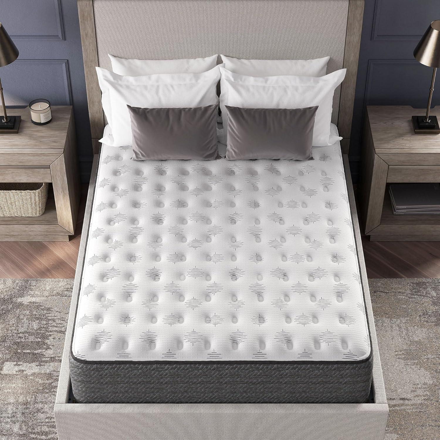 imageSignature Design by Ashley Queen Size Ultra Luxury 14 Inch Hyper Cool Hybrid Mattress with Cooling Gel Memory Foam Fiberglass Free Mattress In A BoxKing
