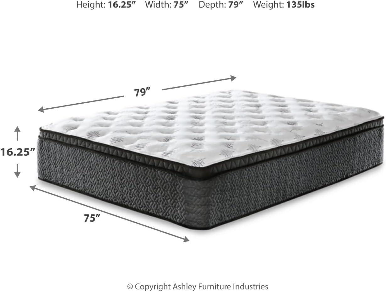 imageSignature Design by Ashley Queen Size Ultra Luxury 14 Inch Hyper Cool Hybrid Mattress with Cooling Gel Memory Foam Fiberglass Free Mattress In A BoxKing