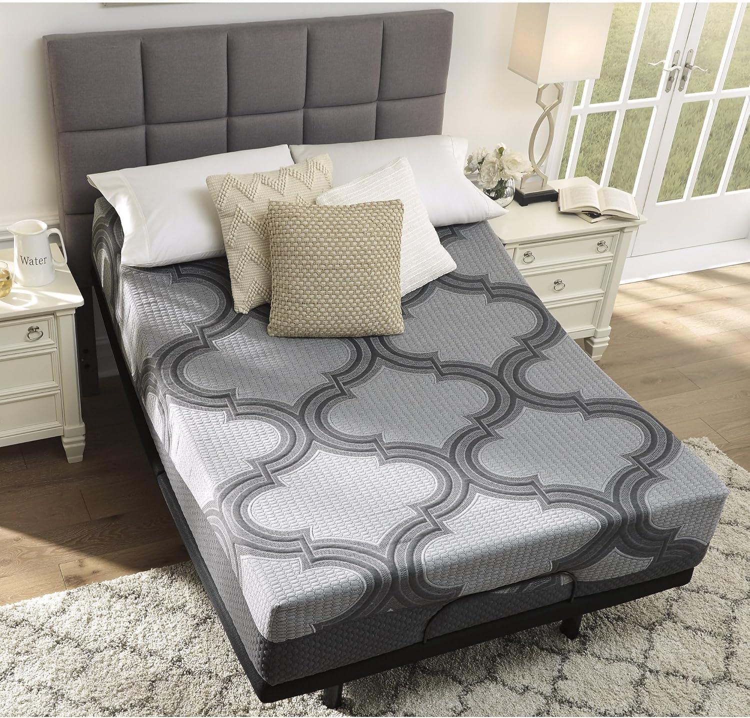 imageSignature Design by Ashley Queen Size Ultra Luxury 14 Inch Hyper Cool Hybrid Mattress with Cooling Gel Memory Foam Fiberglass Free Mattress In A BoxKing