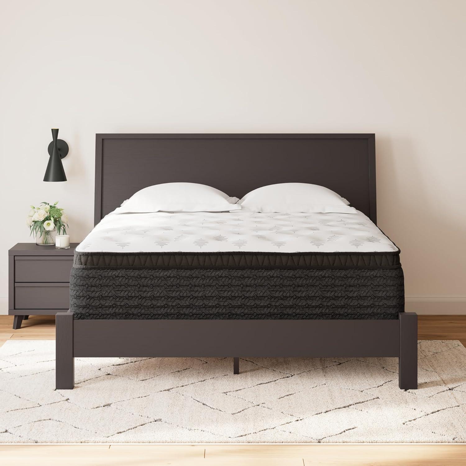 imageSignature Design by Ashley Queen Size Ultra Luxury 14 Inch Hyper Cool Hybrid Mattress with Cooling Gel Memory Foam Fiberglass Free Mattress In A BoxKing