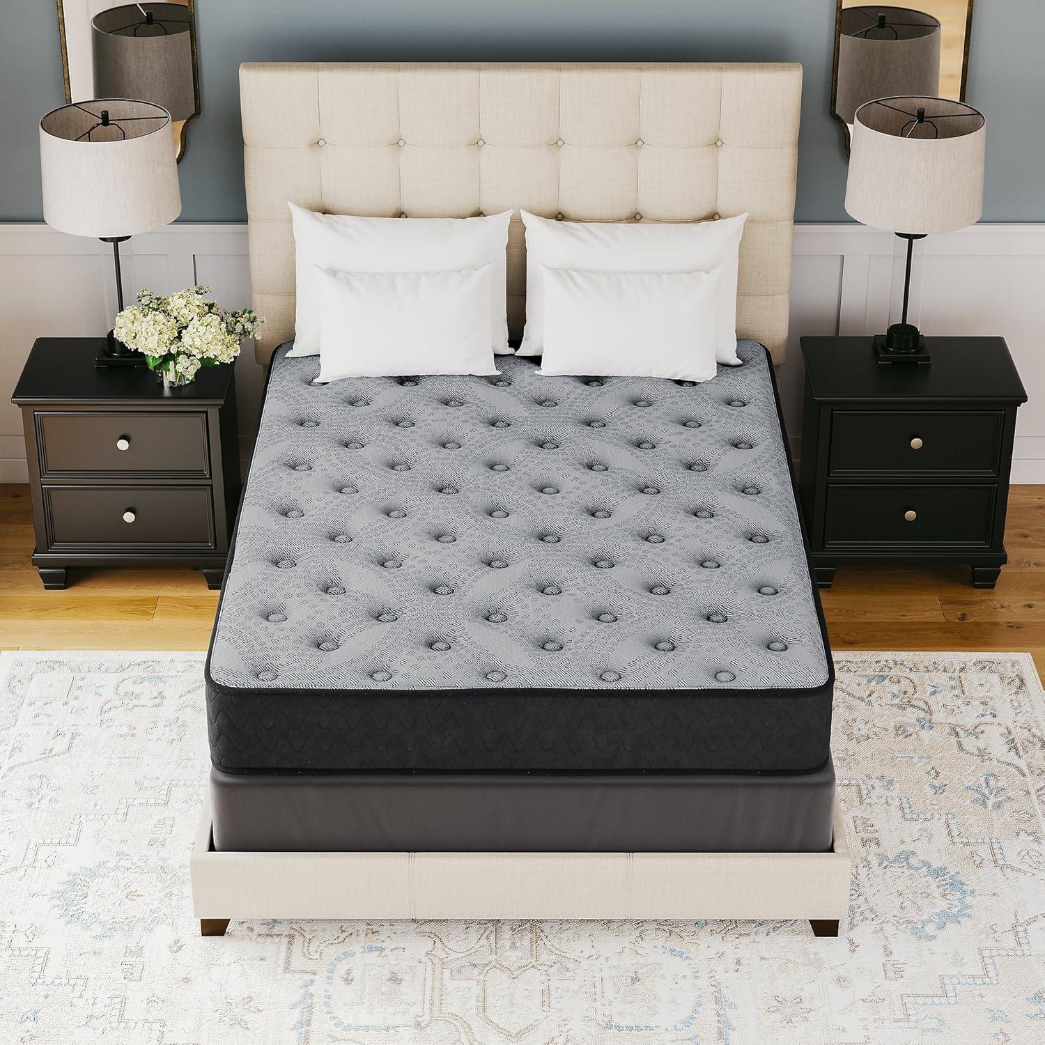 imageSignature Design by Ashley Queen Size Ultra Luxury 14 Inch Hyper Cool Hybrid Mattress with Cooling Gel Memory Foam Fiberglass Free Mattress In A BoxKing