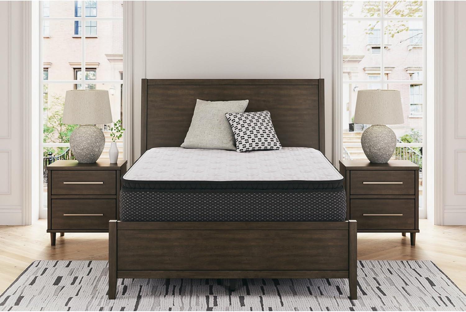 imageSignature Design by Ashley Queen Size Ultra Luxury 14 Inch Hyper Cool Hybrid Mattress with Cooling Gel Memory Foam Fiberglass Free Mattress In A BoxKing