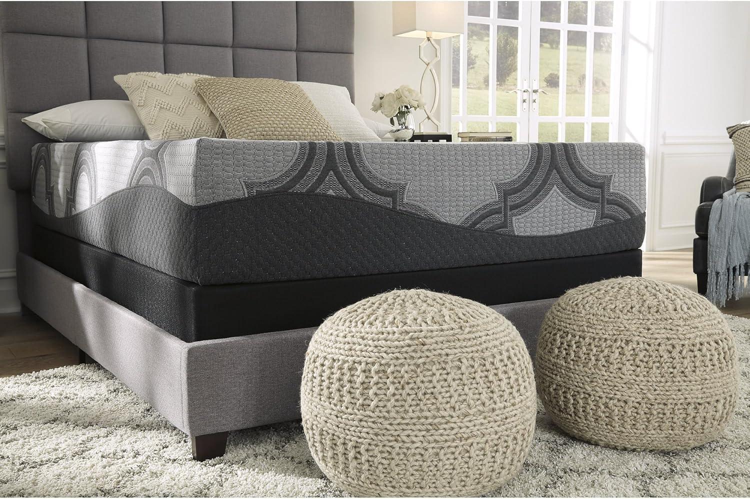 imageSignature Design by Ashley Queen Size Ultra Luxury 14 Inch Hyper Cool Hybrid Mattress with Cooling Gel Memory Foam Fiberglass Free Mattress In A BoxKing
