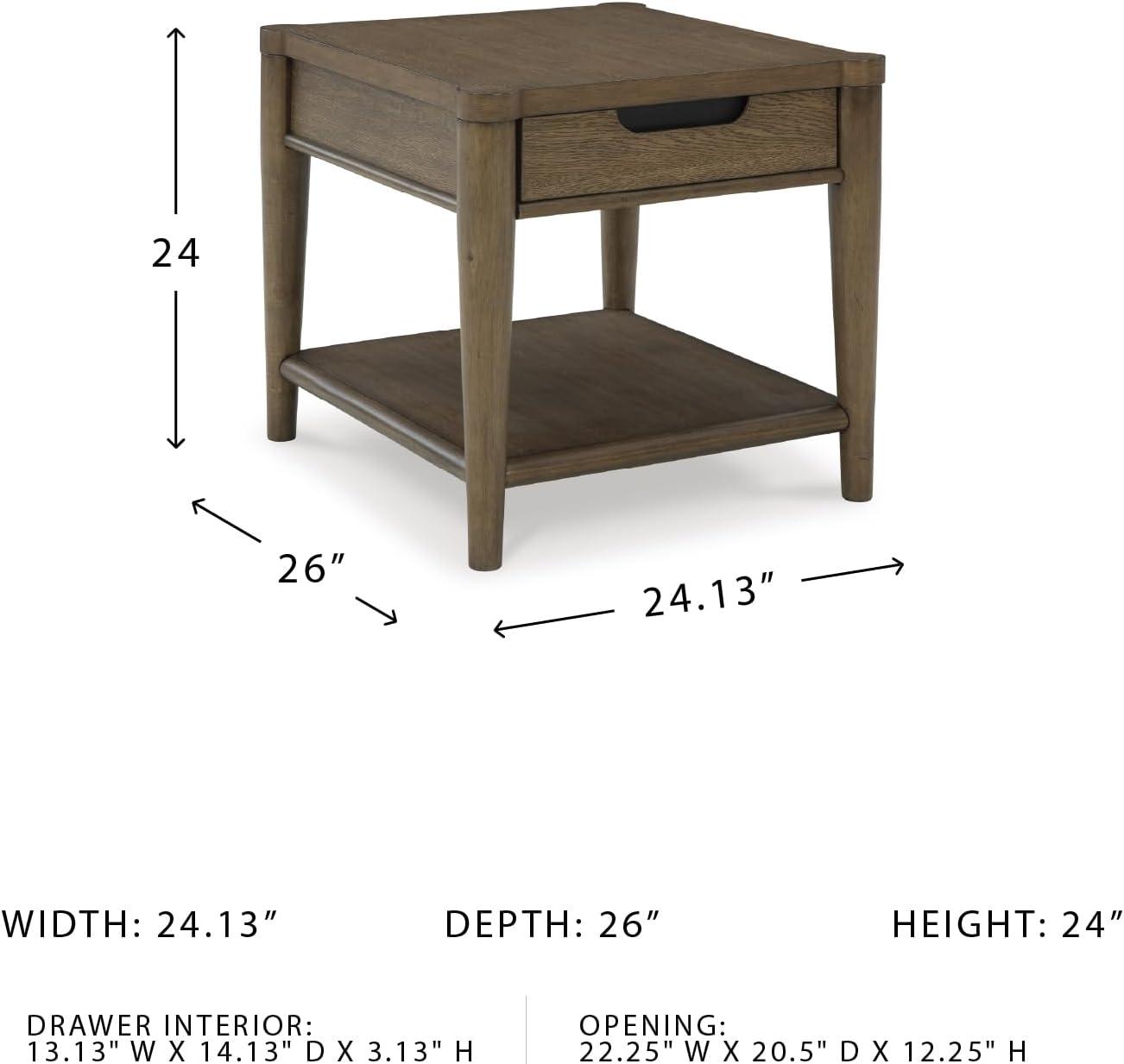 imageSignature Design by Ashley Roanhowe Contemporary 1Drawer End Table with Open Lower Shelf Light Brown