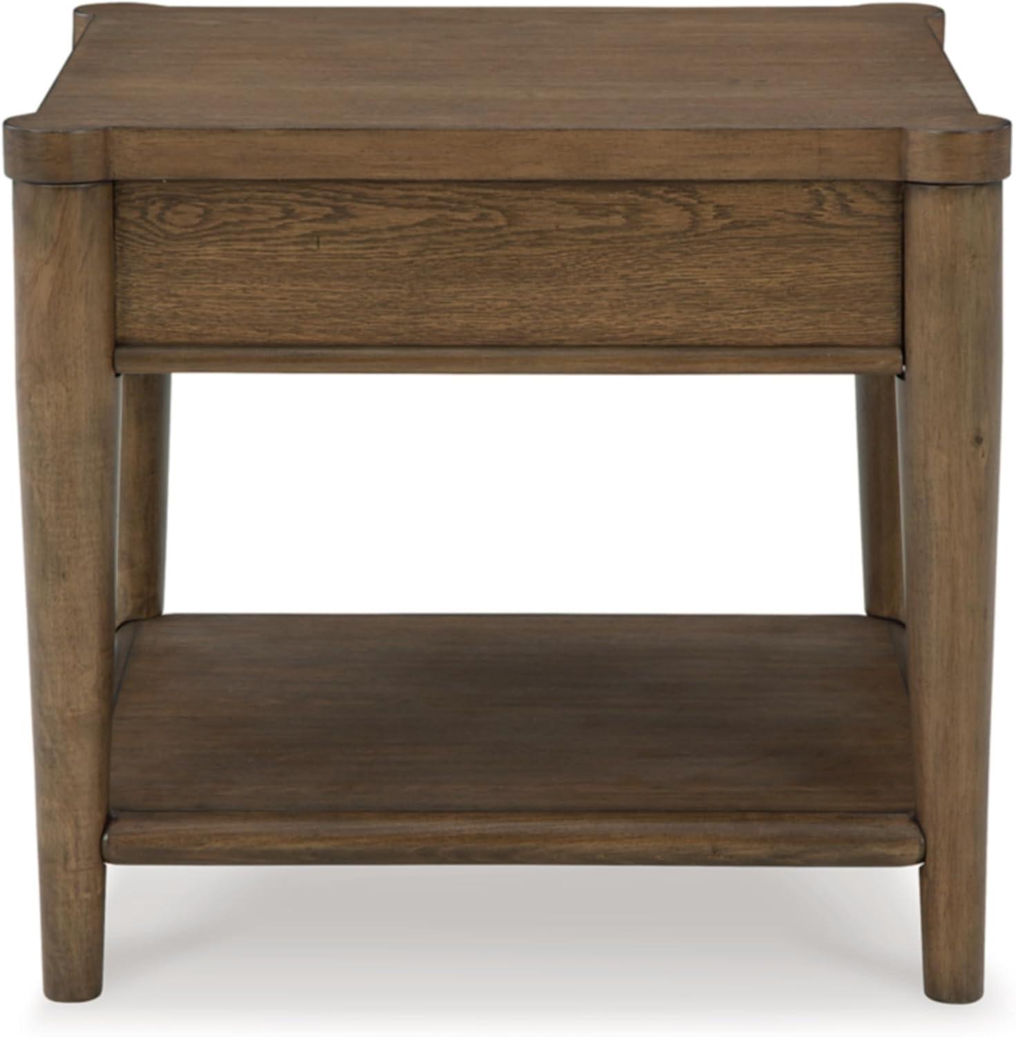 imageSignature Design by Ashley Roanhowe Contemporary 1Drawer End Table with Open Lower Shelf Light Brown