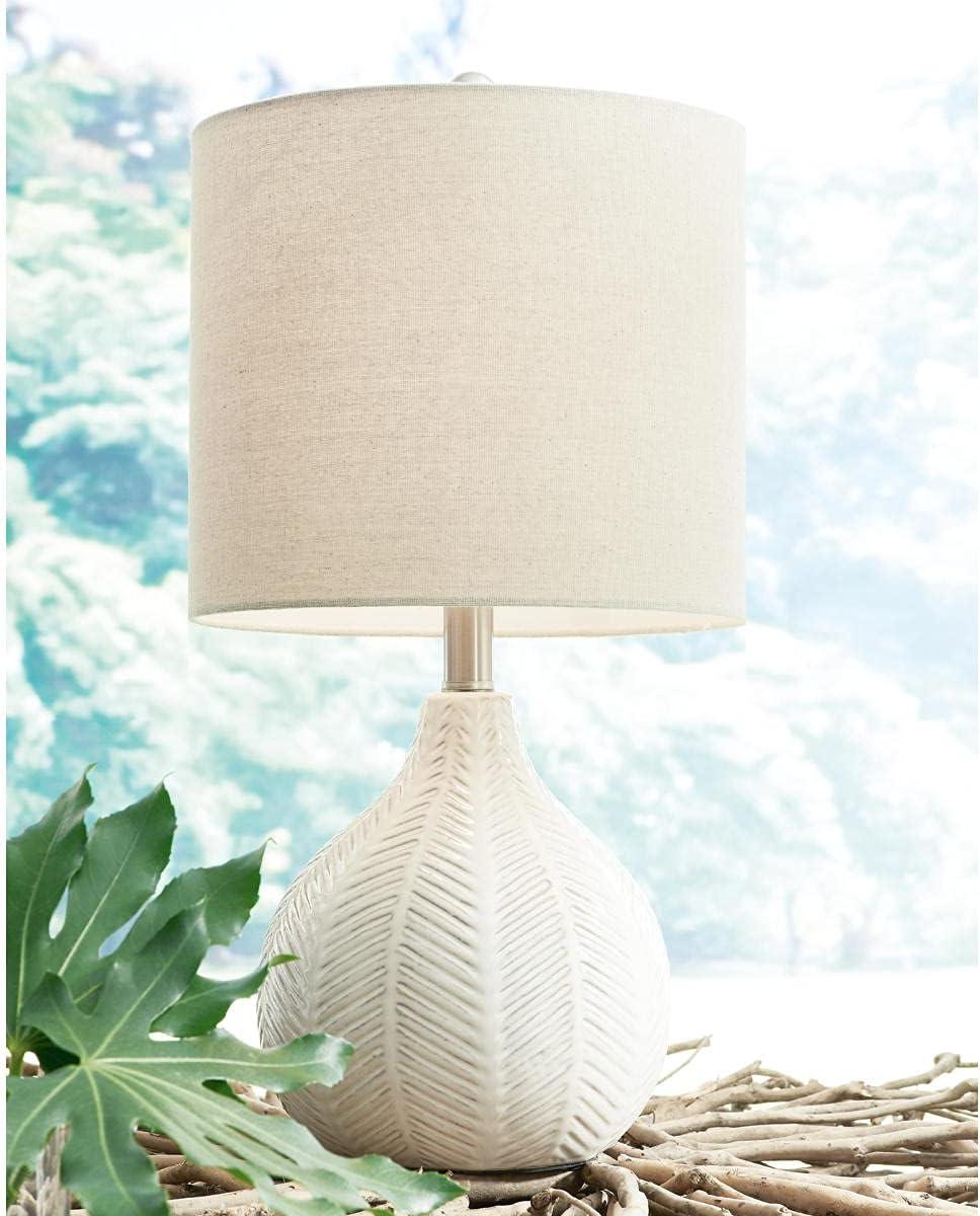 imageSignature Design by Ashley Wardmont 18quot Modern Dimensional Design Ceramic Table Lamp WhiteOffWhite