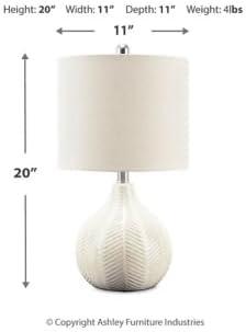 imageSignature Design by Ashley Wardmont 18quot Modern Dimensional Design Ceramic Table Lamp WhiteOffWhite