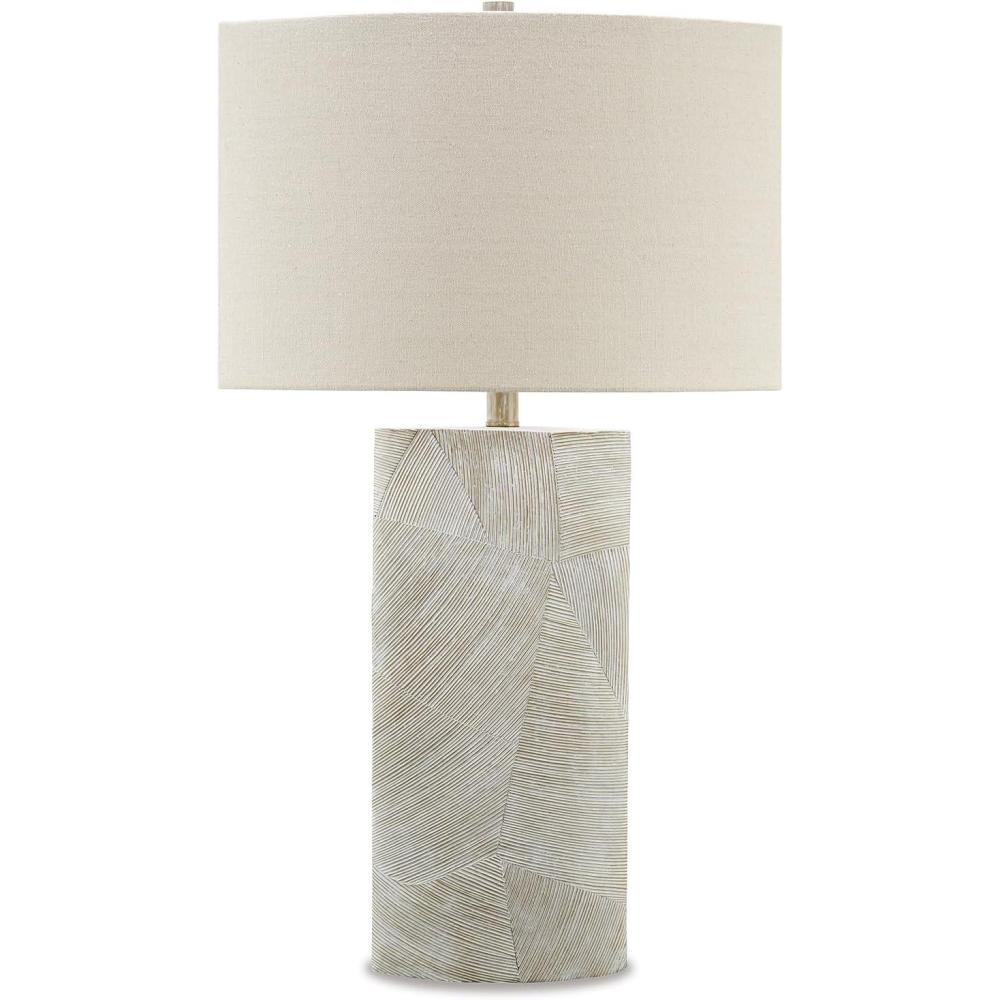 imageSignature Design by Ashley Bradard 30quot Contemporary Ceramic Detailed Table Lamp Ivory Whitewash