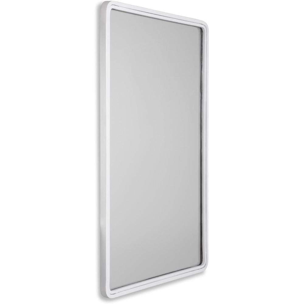 imageSignature Design by Ashley Brocky 24quot Contemporary Rectangular Wall Mounted Accent Mirror WhiteWhite