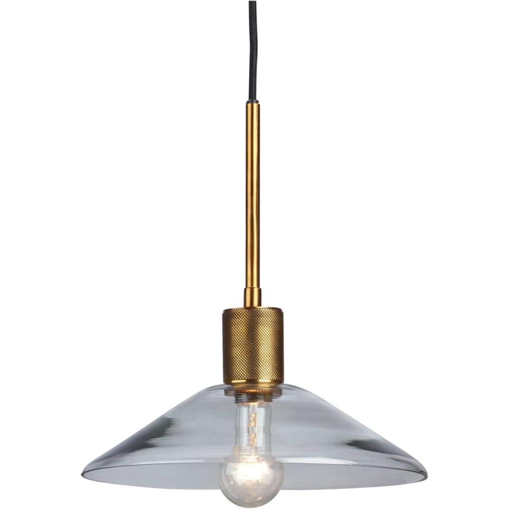 imageSignature Design by Ashley Chaness Industrial Glass Pendant Light Brass