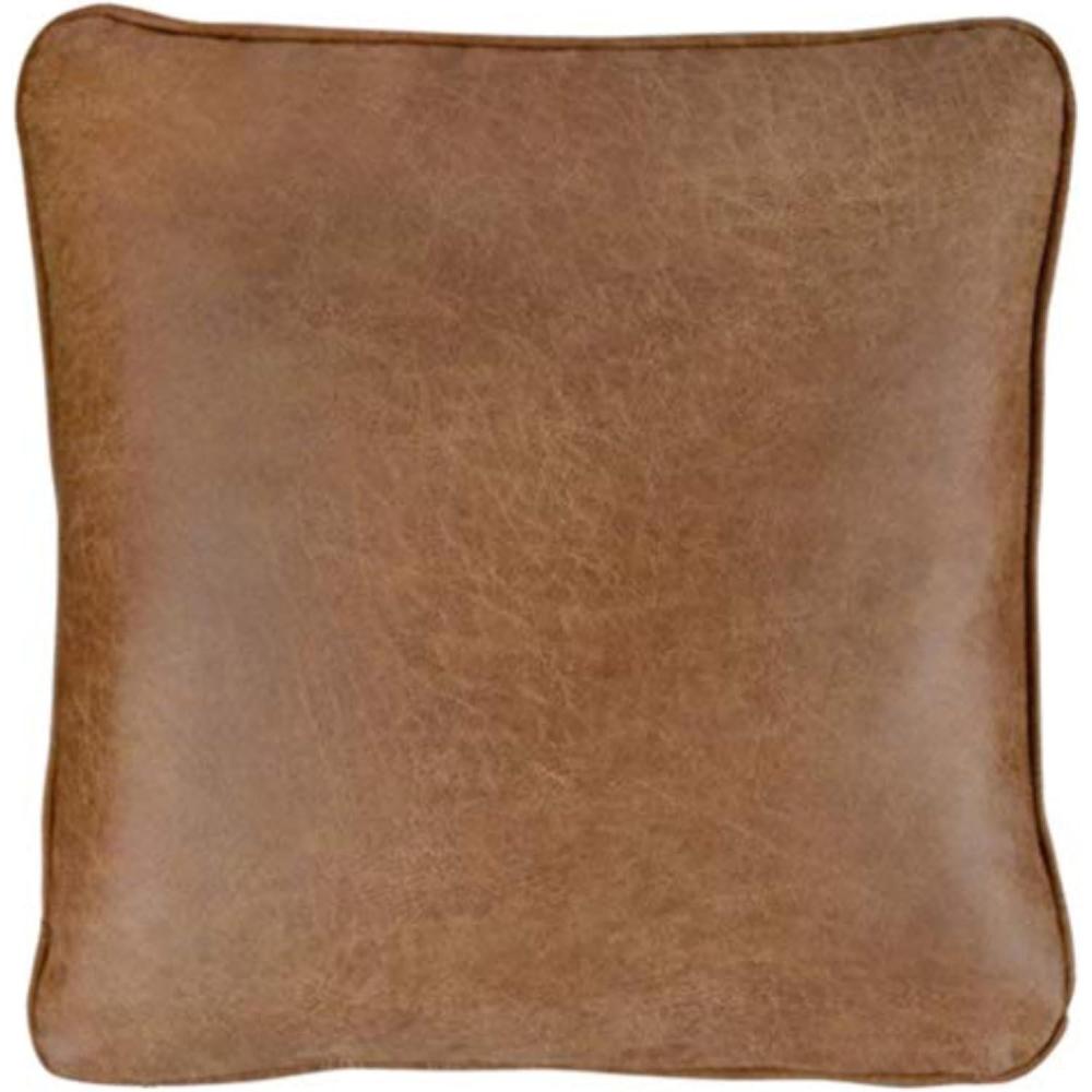imageSignature Design by Ashley Cortnie Faux Leather Throw Pillow 20 x 20 Inches Brown