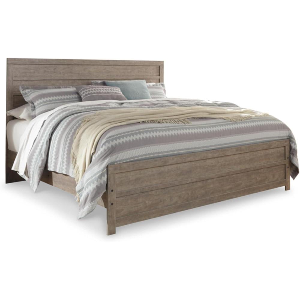 imageSignature Design by Ashley Culverbach Casual King Panel Bed with Metal Slats Foundation or Box Spring Needed Gray