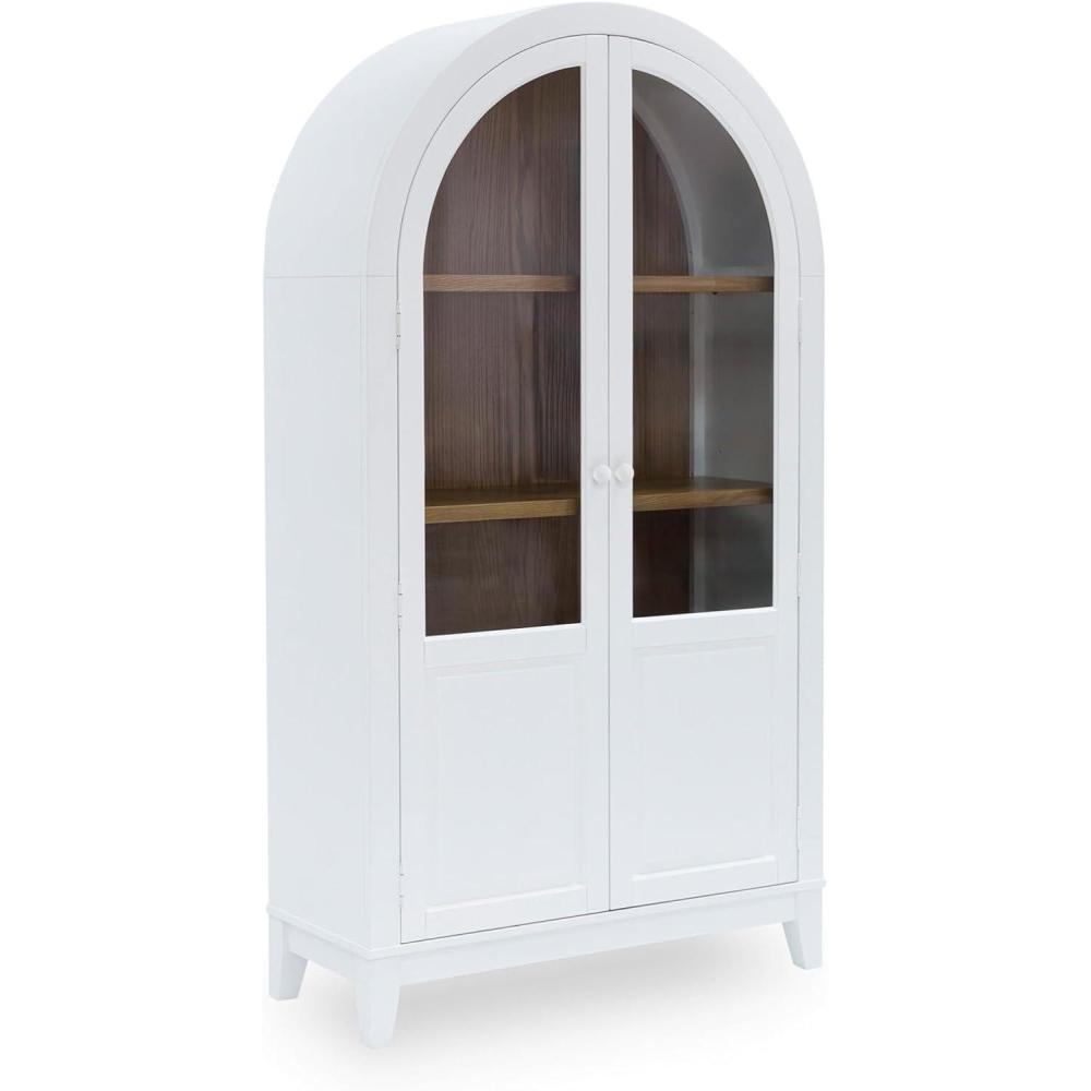 imageSignature Design by Ashley Dagandale Casual Accent Cabinet with Shelf Black ampamp Light BrownWhite